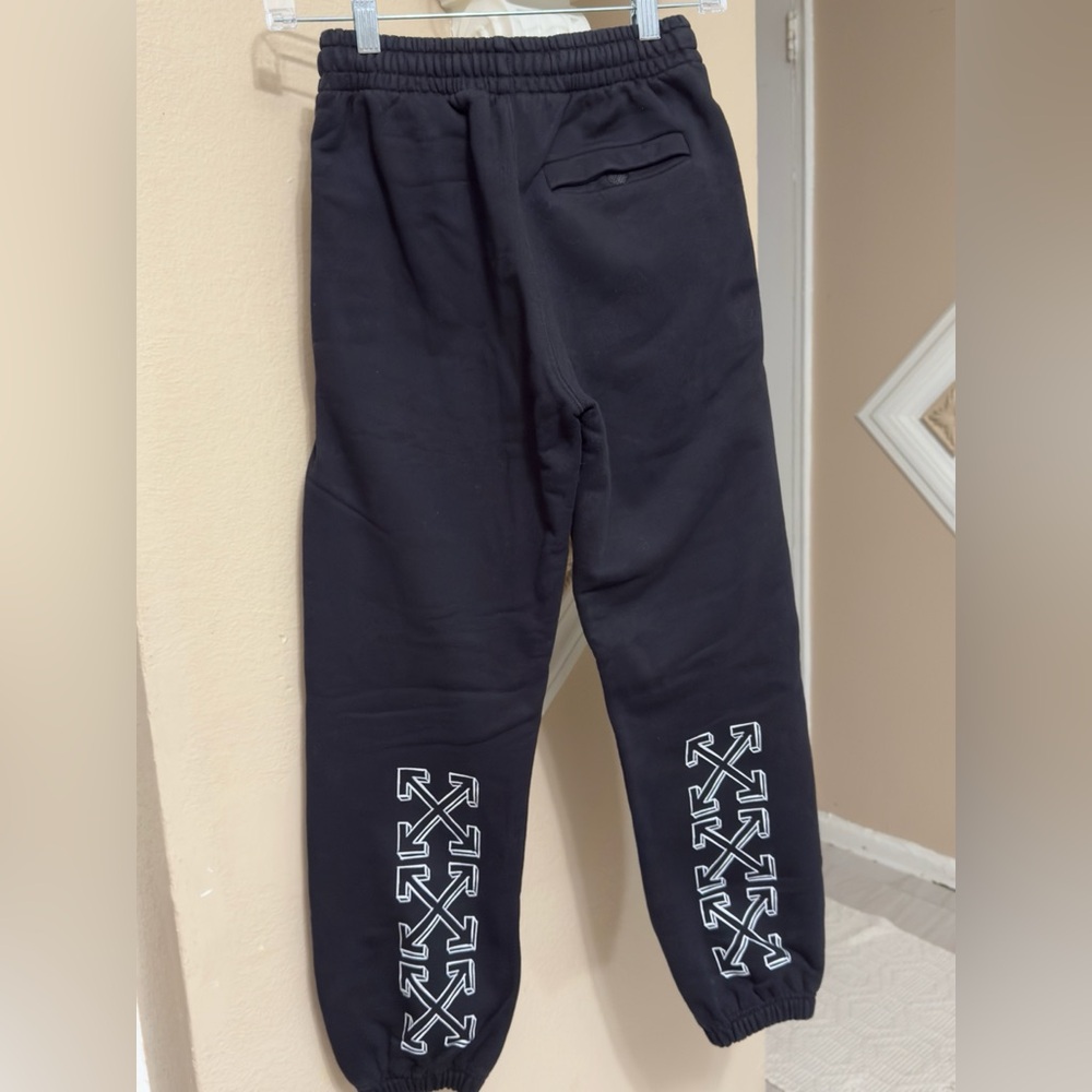 Off-White Black Elastic Waist Pants
